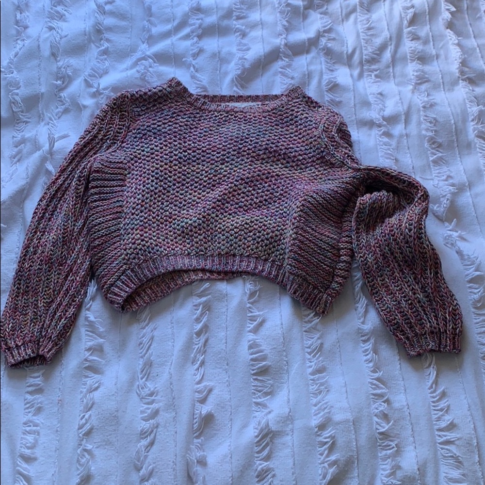 Thick Cropped Multi Color Sweater